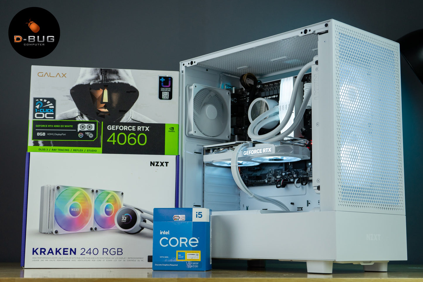 PCSET (คอมประกอบ) NZXT H5 FLOW WHITE | DBUG661012 D-BUG COMPUTER