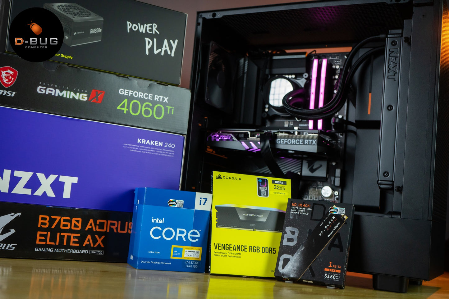 PCSET (คอมประกอบ) NZXT H5 FLOW BLACK | DBUG661026 D-BUG COMPUTER
