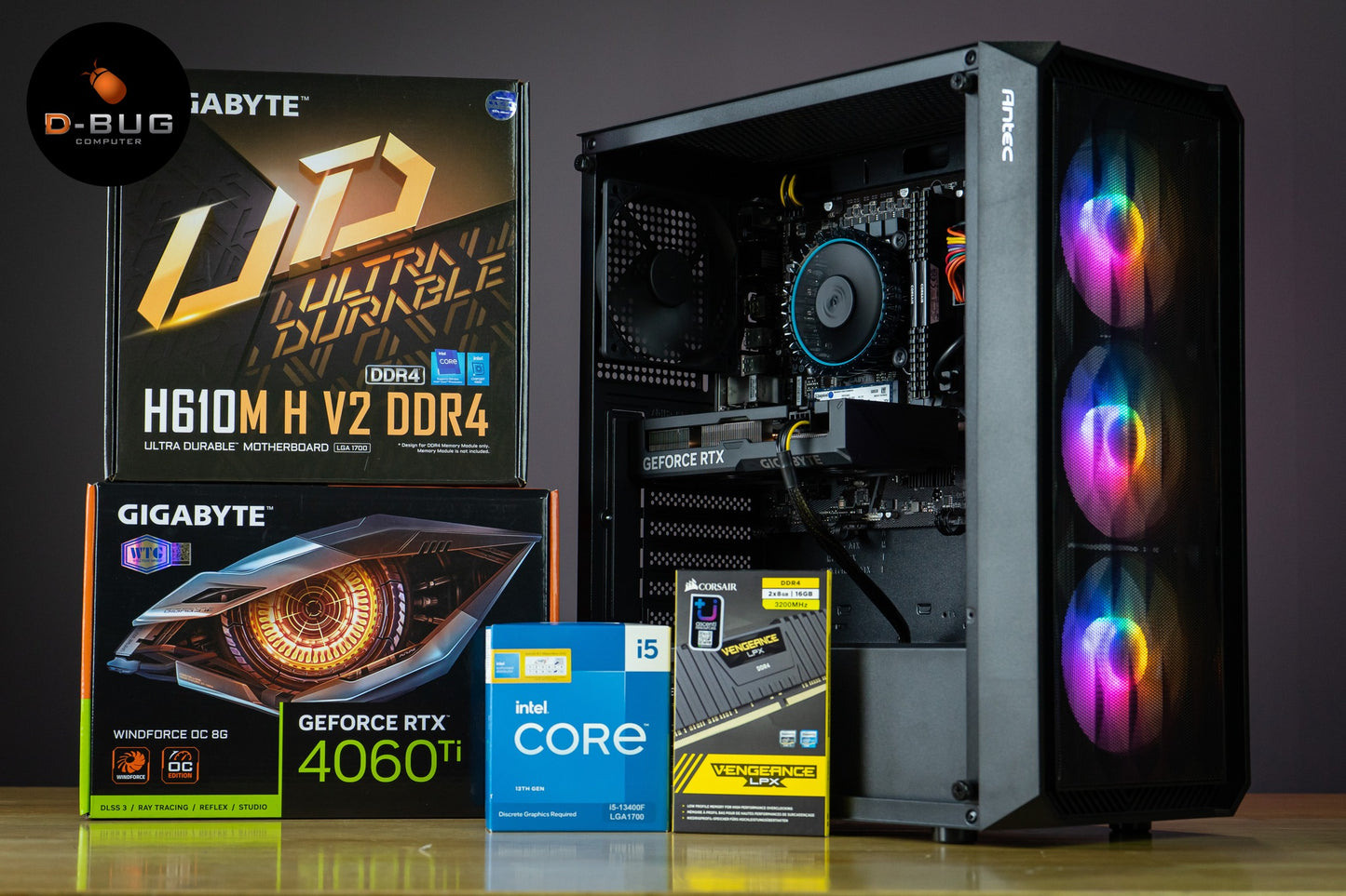 Mozilla LV19 (คอมประกอบ) INTELi5-13400F/ RTX4060 Ti OC 8GB | DBUG661108 D-BUG COMPUTER