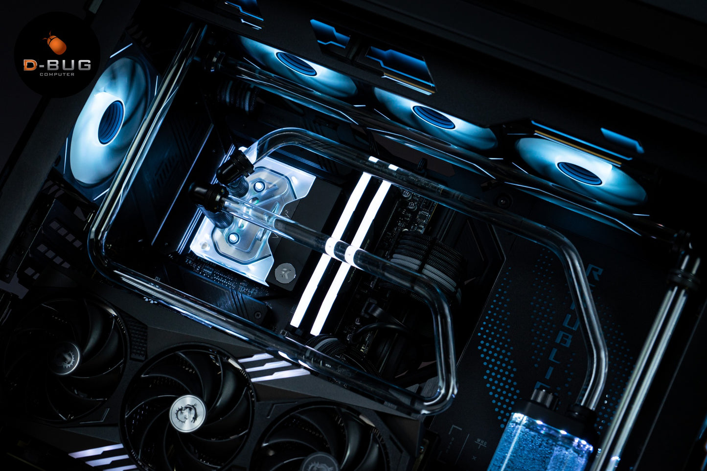 VIBRA LV10 (คอมระบบน้ำเปิด) INTEL i7-14700K / RTX 4070 Ti GAMING X TRIO 12GB GDDR6X 192-bit | DBUG670401 D-BUG COMPUTER