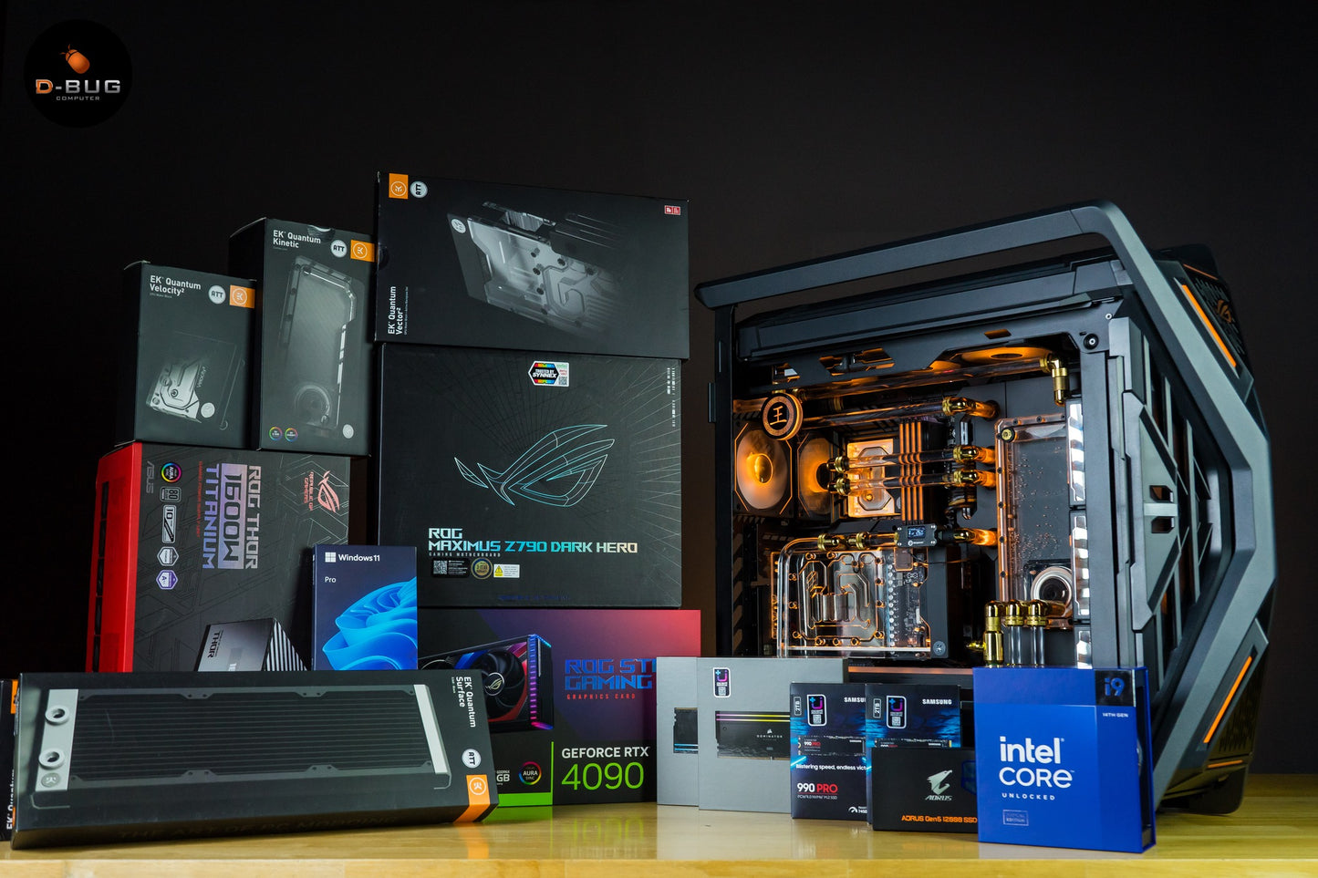 VIBRA LV14 (คอมระบบน้ำเปิด) INTEL I9-14900KS / RTX4090 OC 24GB | DBUG6705171 D-BUG COMPUTER