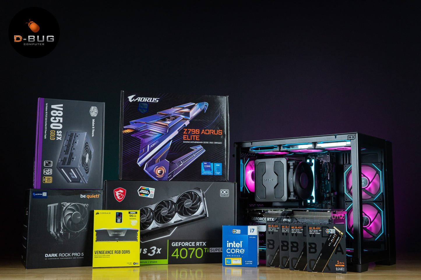 Mozilla LV89 (คอมประกอบ) INTEL I7-14700K / RTX 4070 Ti SUPER EAGLE OC 16G | DBUG670505 D-BUG COMPUTER