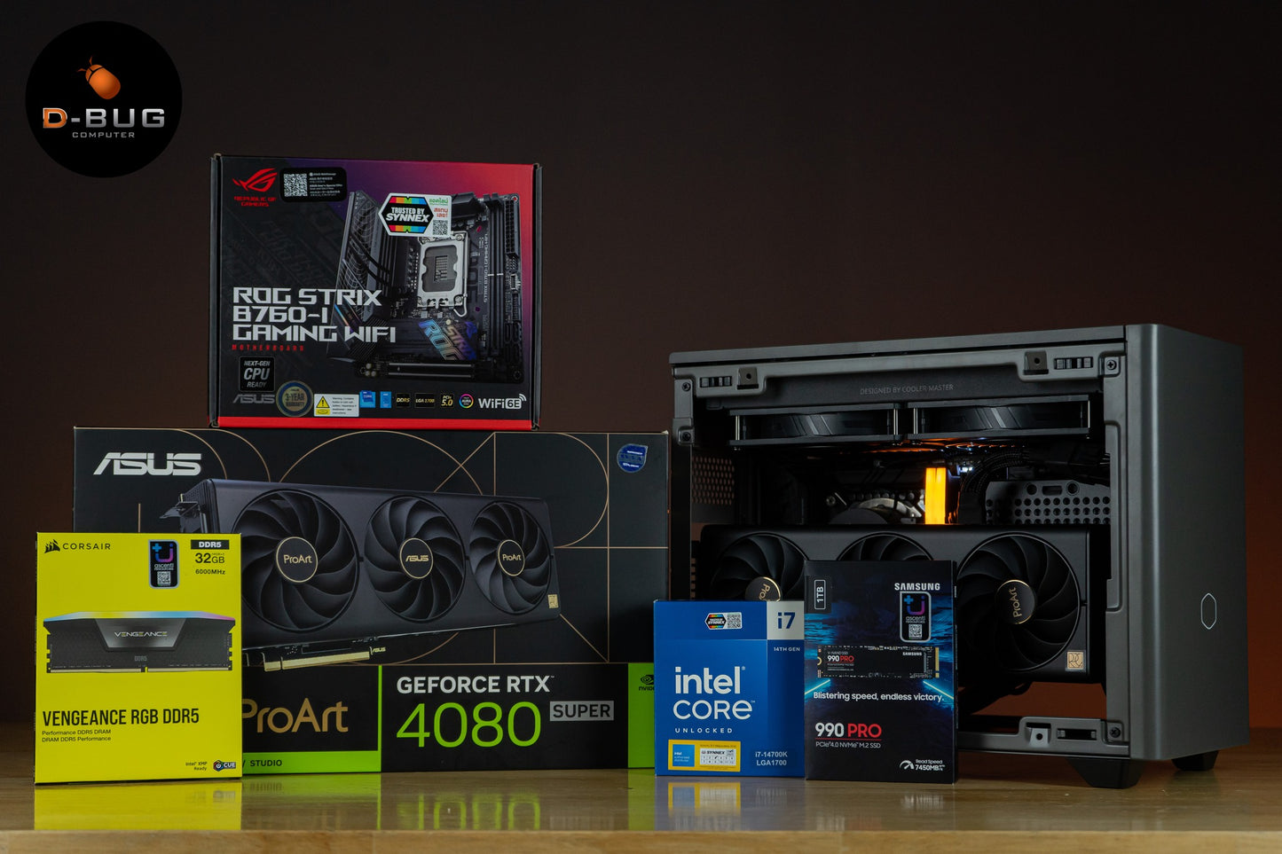 TREX LV9 (Mini-iTX) INTEL I7-14700K / RTX 4080 SUPER OC - 16GB | DBUG670504 D-BUG COMPUTER
