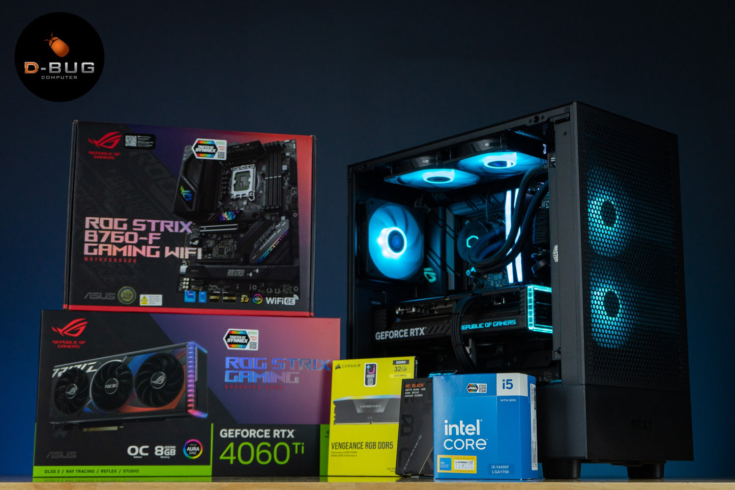 Mozilla LV95 (คอมประกอบ) INTEL I5-14400F / RTX 4060 TI 8GB GDDR6 OC EDITION | DBUG670517 D-BUG COMPUTER
