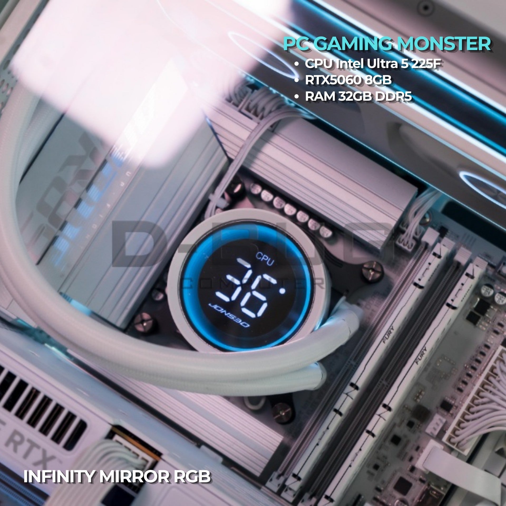 Mozilla LV239(คอมประกอบ) CPU INTEL CORE ULTRA 5-225F /  RTX 5060 DUAL WHITE OC - 8GB GDDR7 | DBUG690319 D-BUG COMPUTER